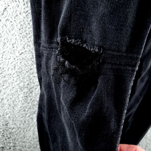 CELEBRITY PINK Boyfriend Destructed Denim Overalls Women 7/28 Racer Back Fade - Picture 7 of 16